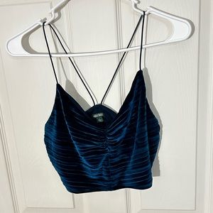 Wild Fable blue suede crop tank top
